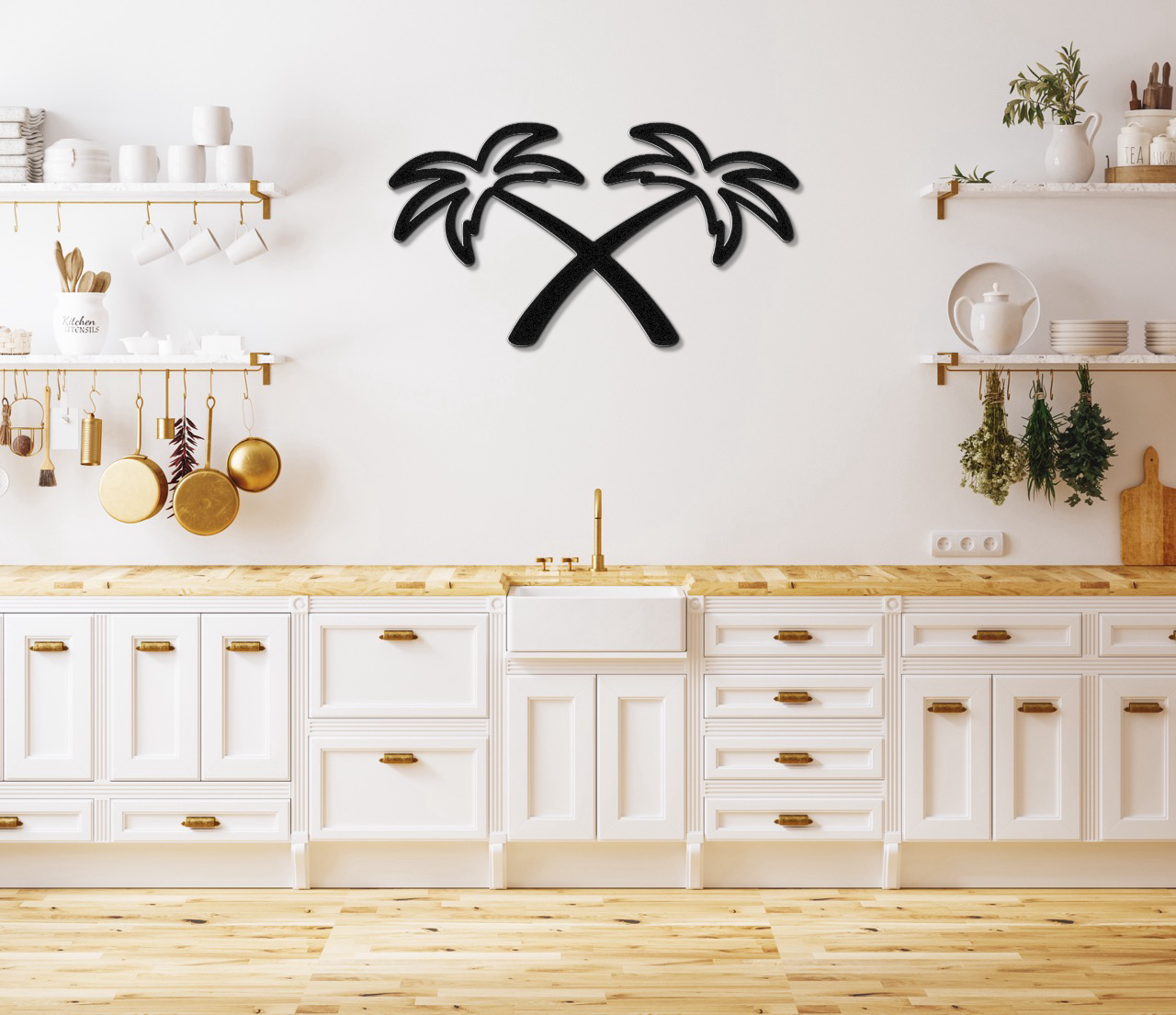 Twin Palm Tree Metal Wall Art