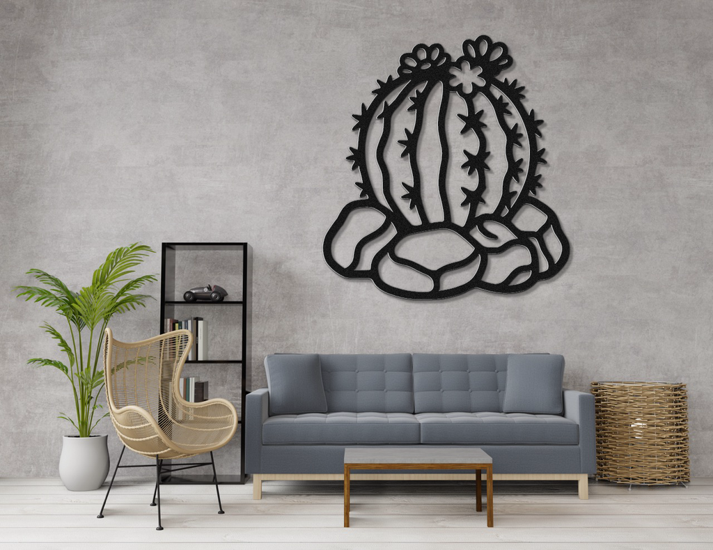 Barrel Cactus Metal Wall Art
