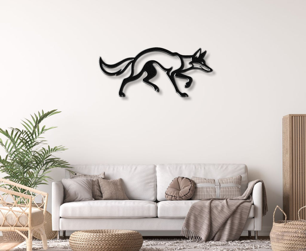 Sneaky Coyote Metal Wall Art