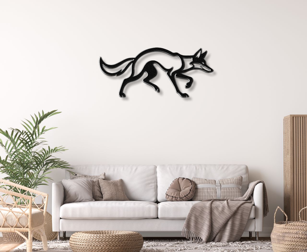 Sneaky Coyote Metal Wall Art