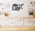 Hummingbird and Barrel Cactus Metal Wall Art