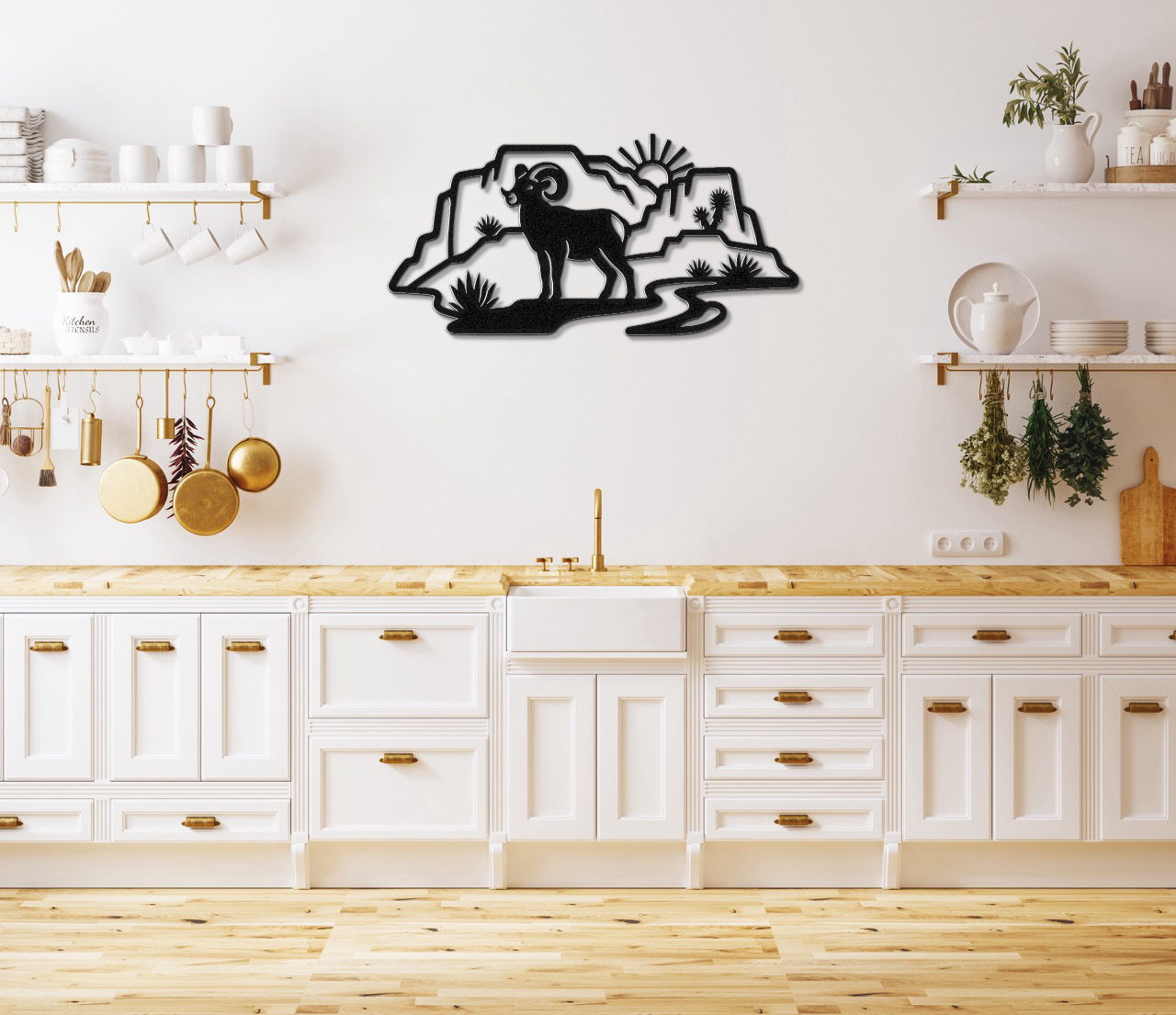 Joshua Tree Bighorn Sheep Metal Wall Art
