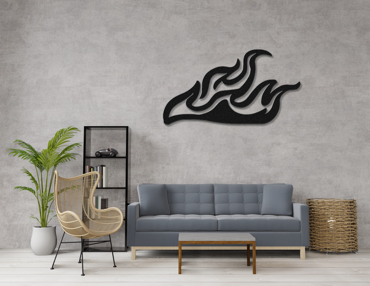 Abstract Fire Metal Wall Art