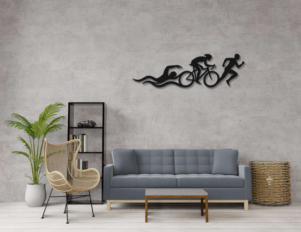 Triathlon Metal Wall Art