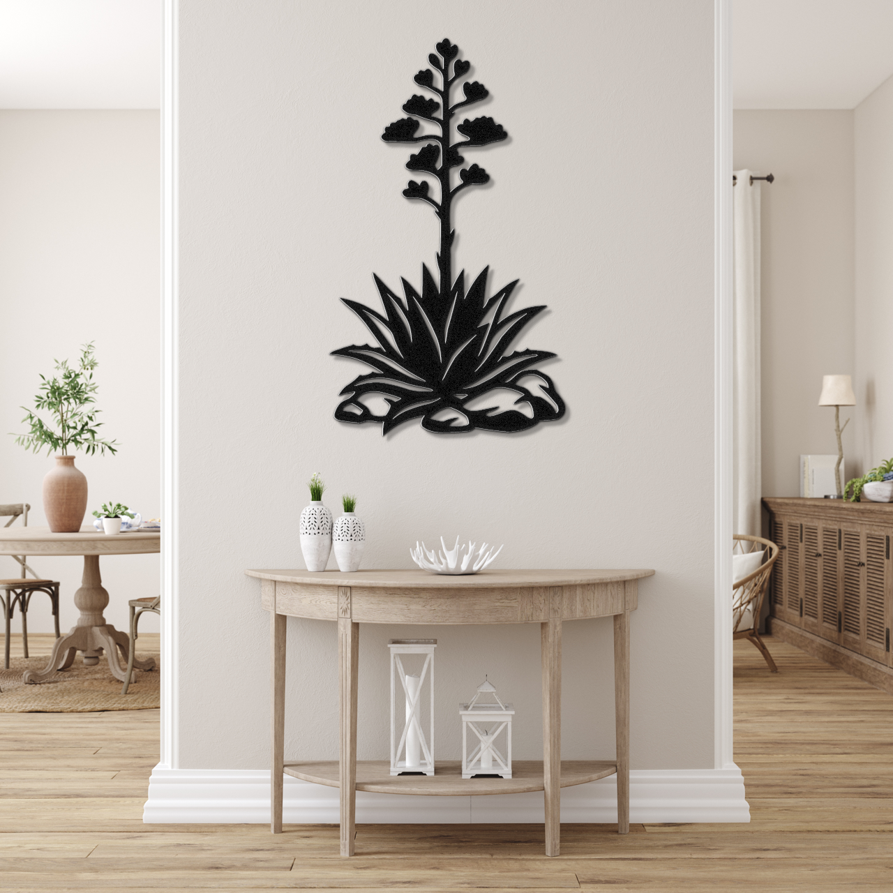 Blooming Agave Metal Wall Art