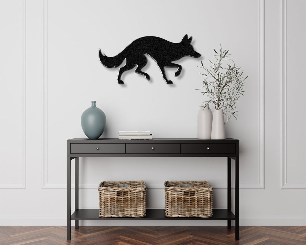 Sneaky Coyote Metal Wall Art