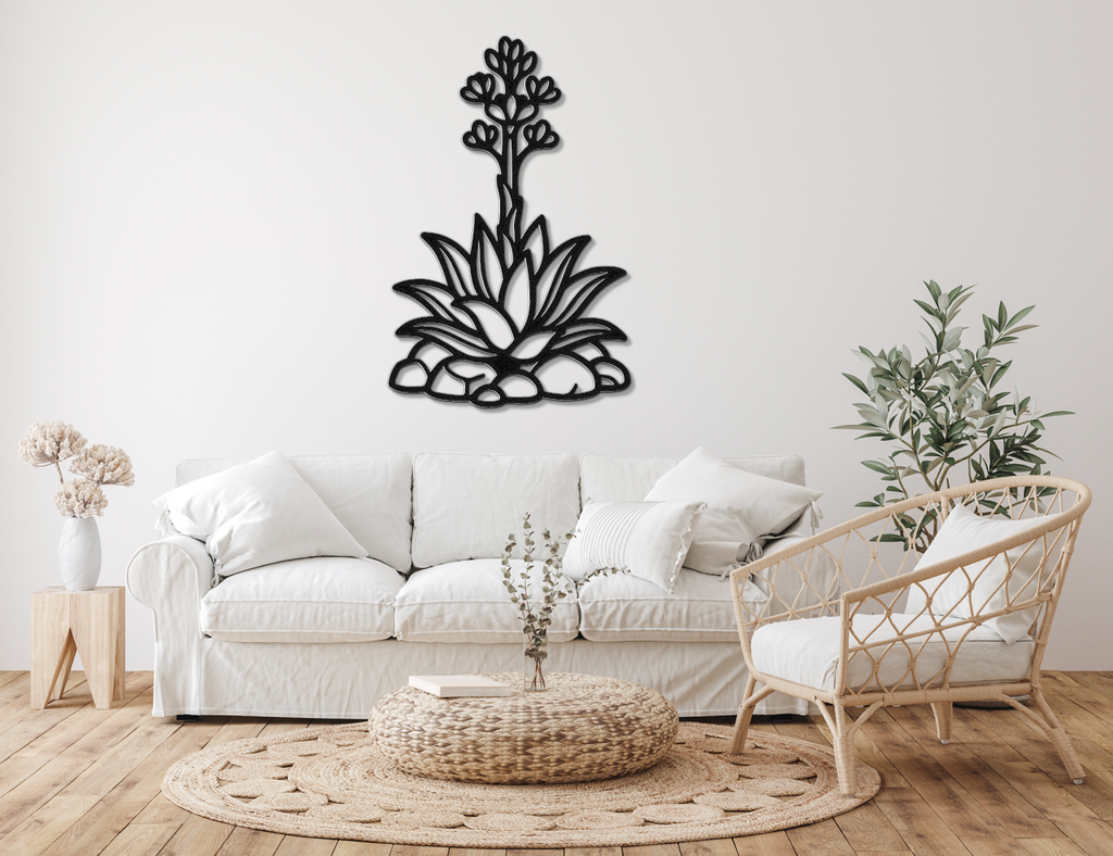 Blooming Agave Metal Wall Art