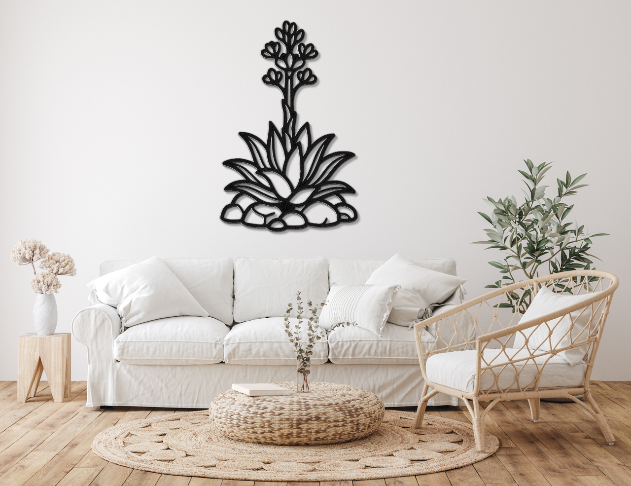 Blooming Agave Metal Wall Art