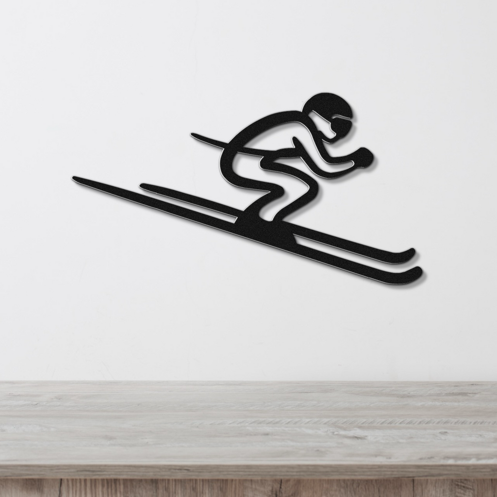 Skiing Metal Wall Art
