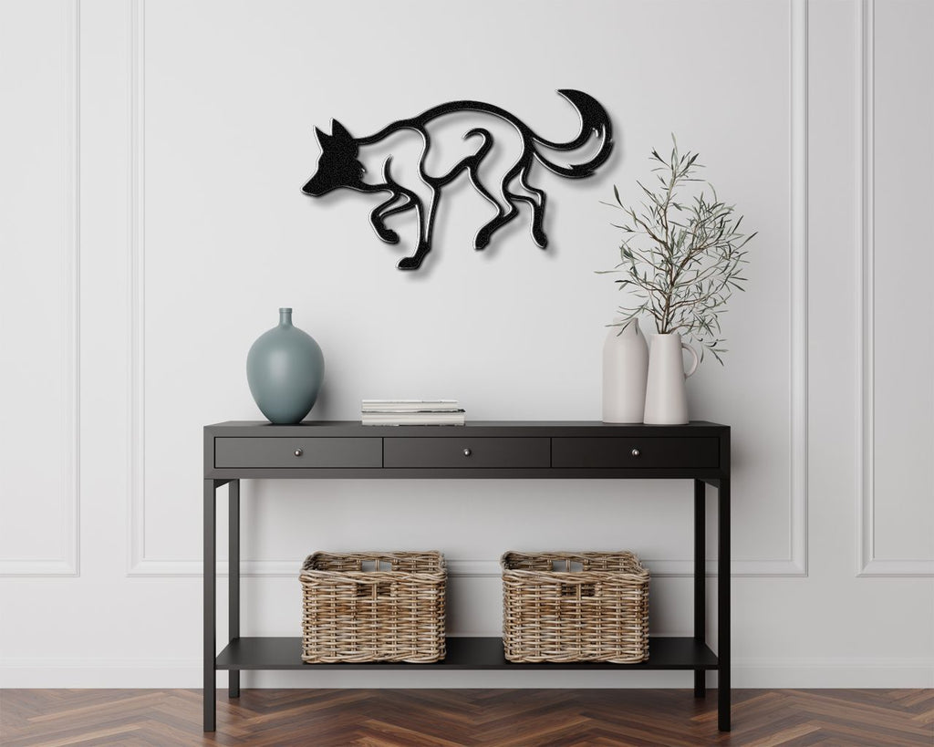 Sneaky Coyote Metal Wall Art