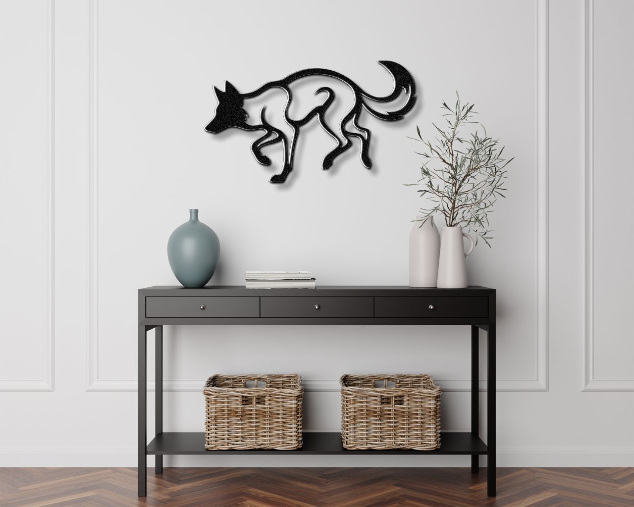 Sneaky Coyote Metal Wall Art
