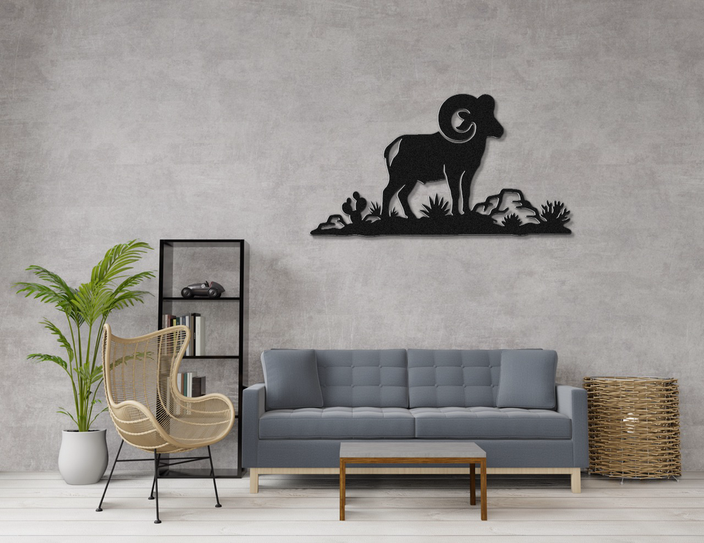 Desert Bighorn Sheep Metal Wall Art