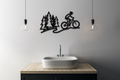 Cycling in the Pines Metal Wall Art