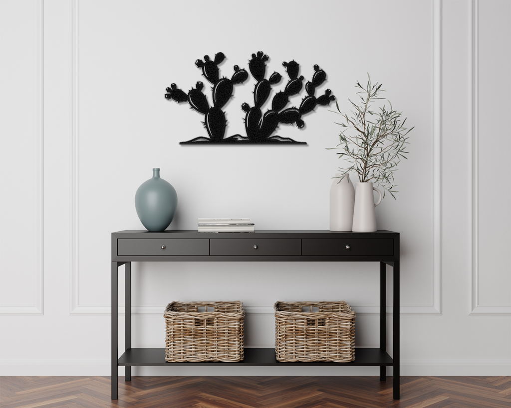 Prickly Pear Cactus Metal Wall Art