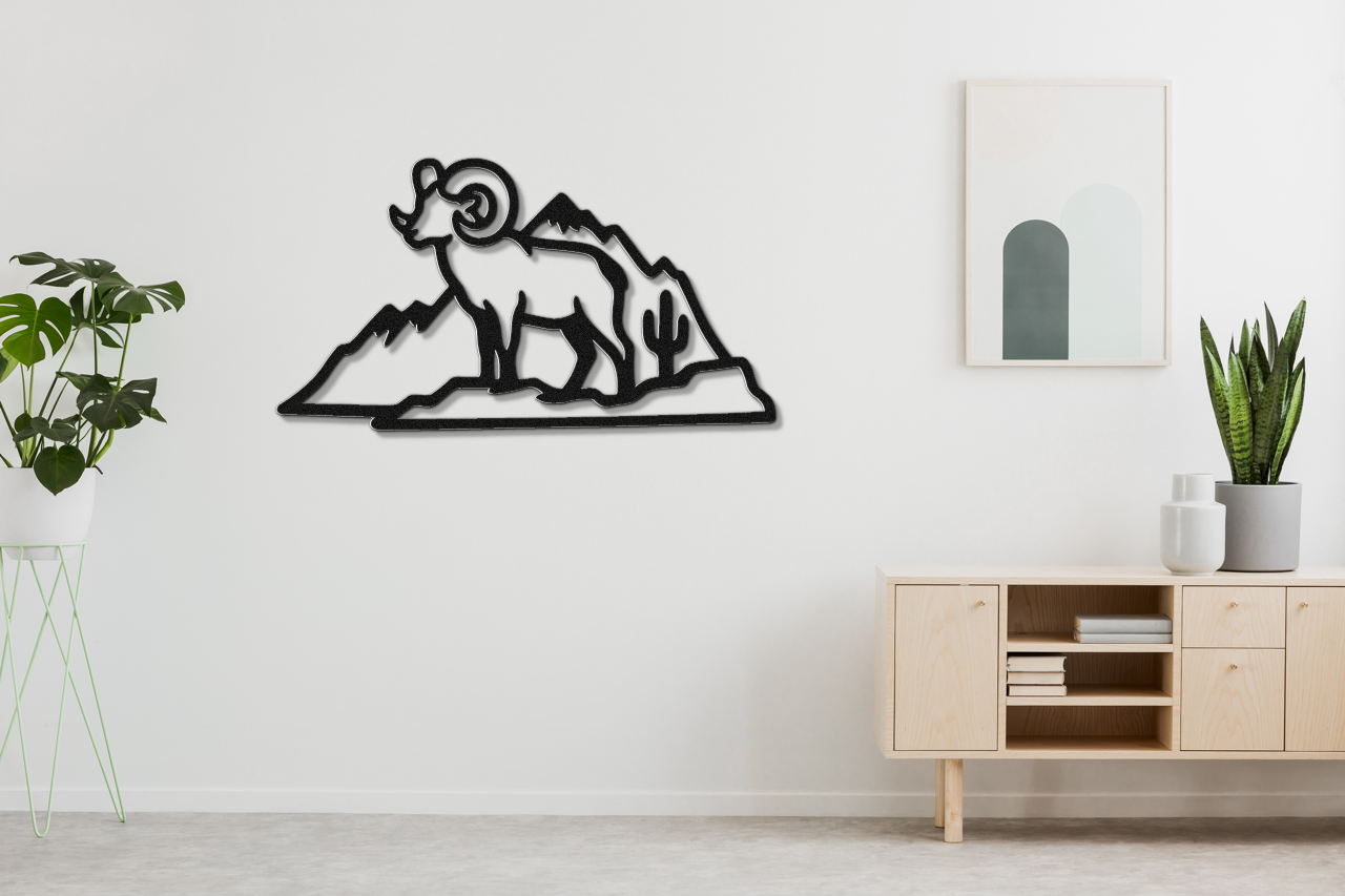 Desert Bighorn Sheep Metal Wall Art