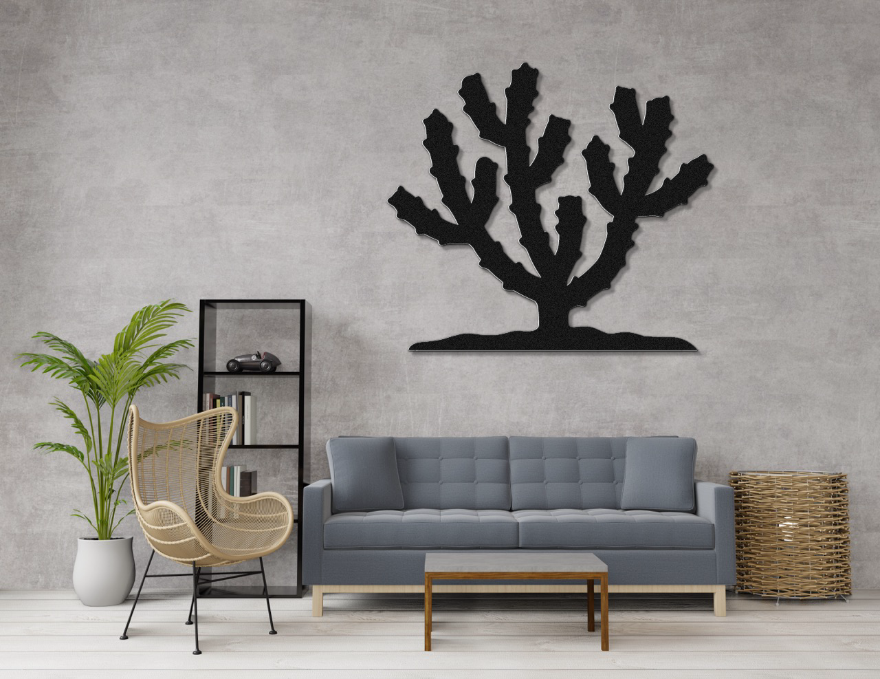Cholla Cactus Metal Wall Art