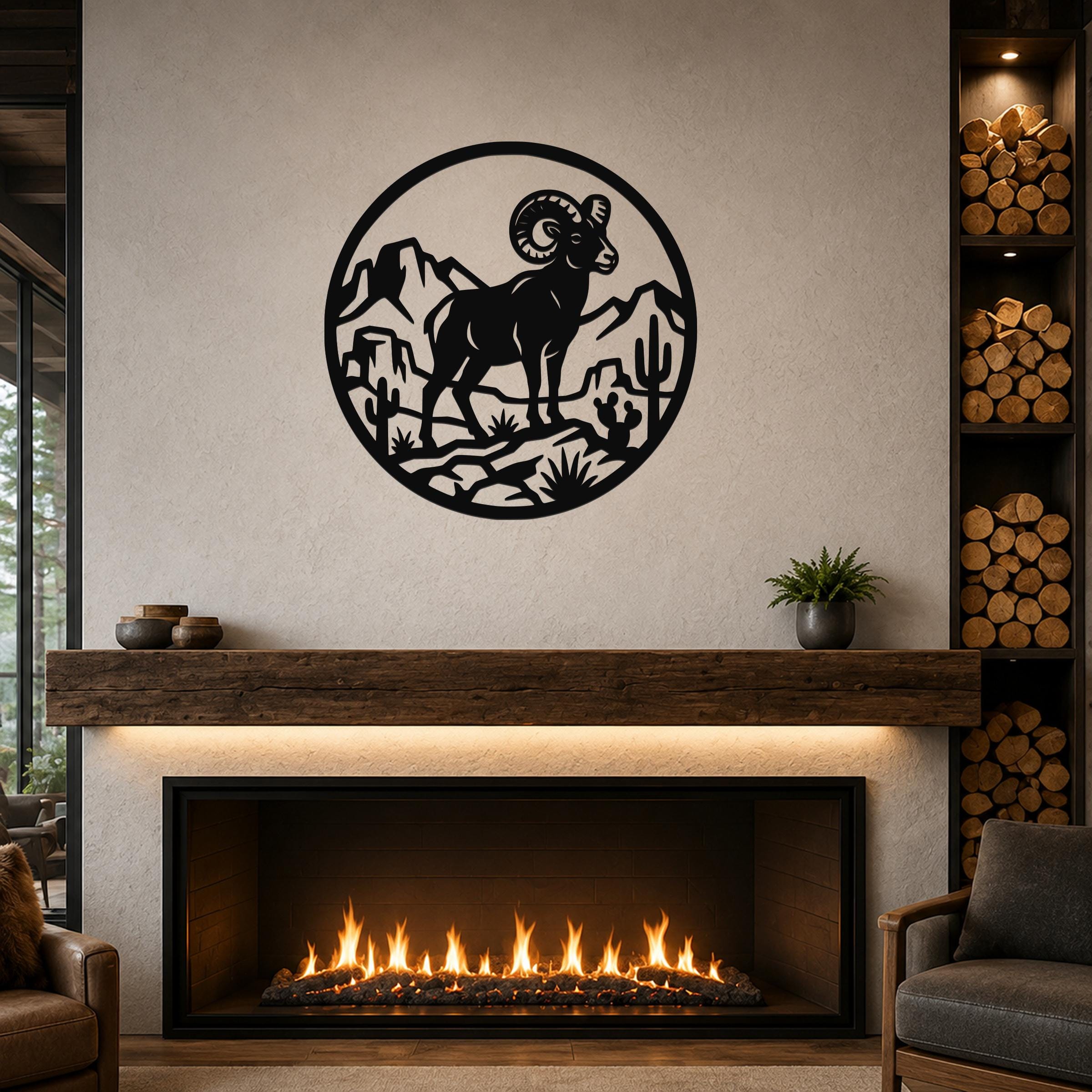 Bighorn Sheep Metal Wall Art: Desert Mountain Silhouette, Rugged Western Wildlife | Weatherproof Steel, Indoor Outdoor | Bold Organic Design