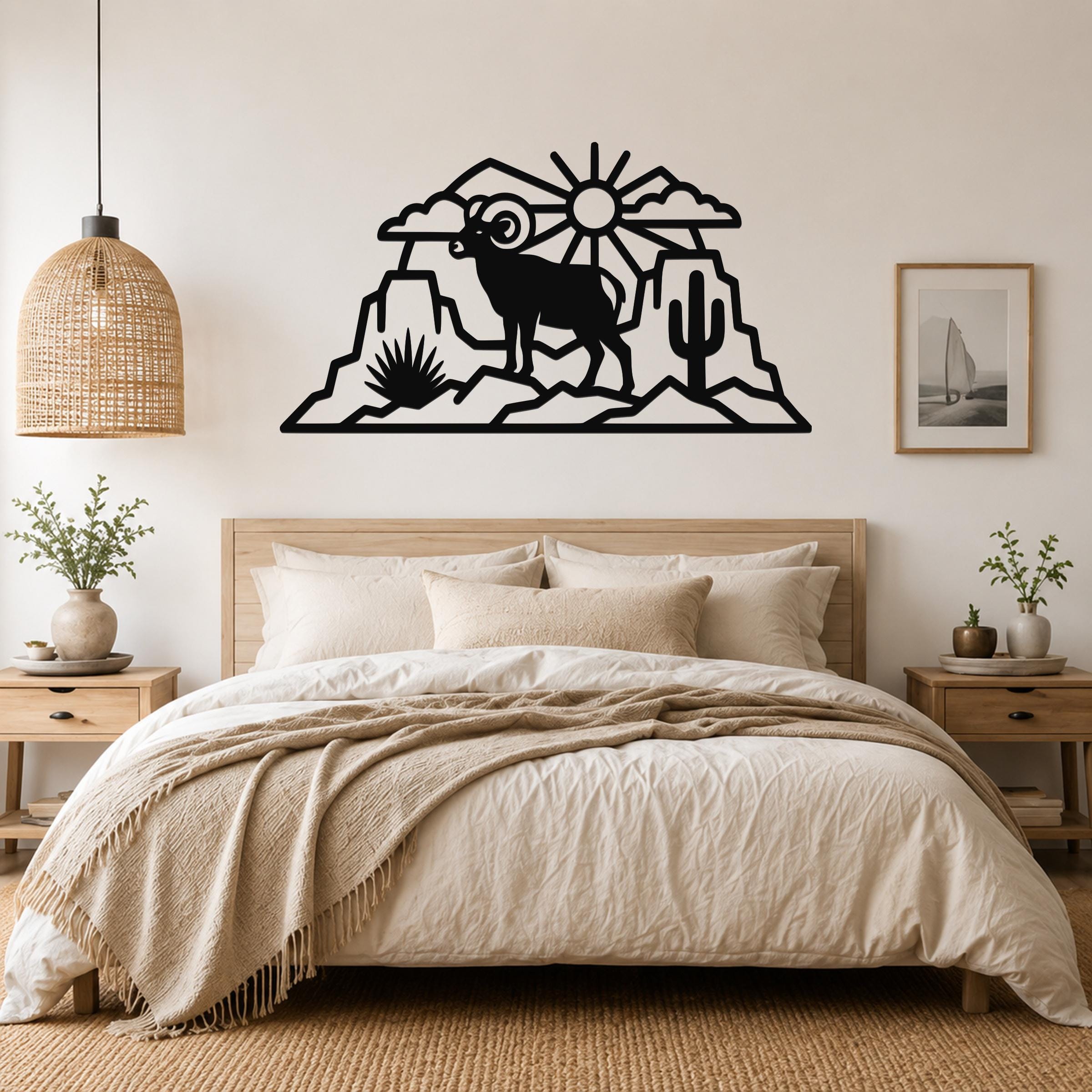 Bighorn Sheep Metal Wall Art: Western Rustic Wildlife Decor, Weatherproof Steel (Durable 16 Gauge, Indoor Outdoor)