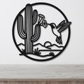 Sonoran Desert Scene Metal Wall Art: Southwestern Nature Inspired Design, Weatherproof Steel (Indoor Outdoor, Living Room Accent)