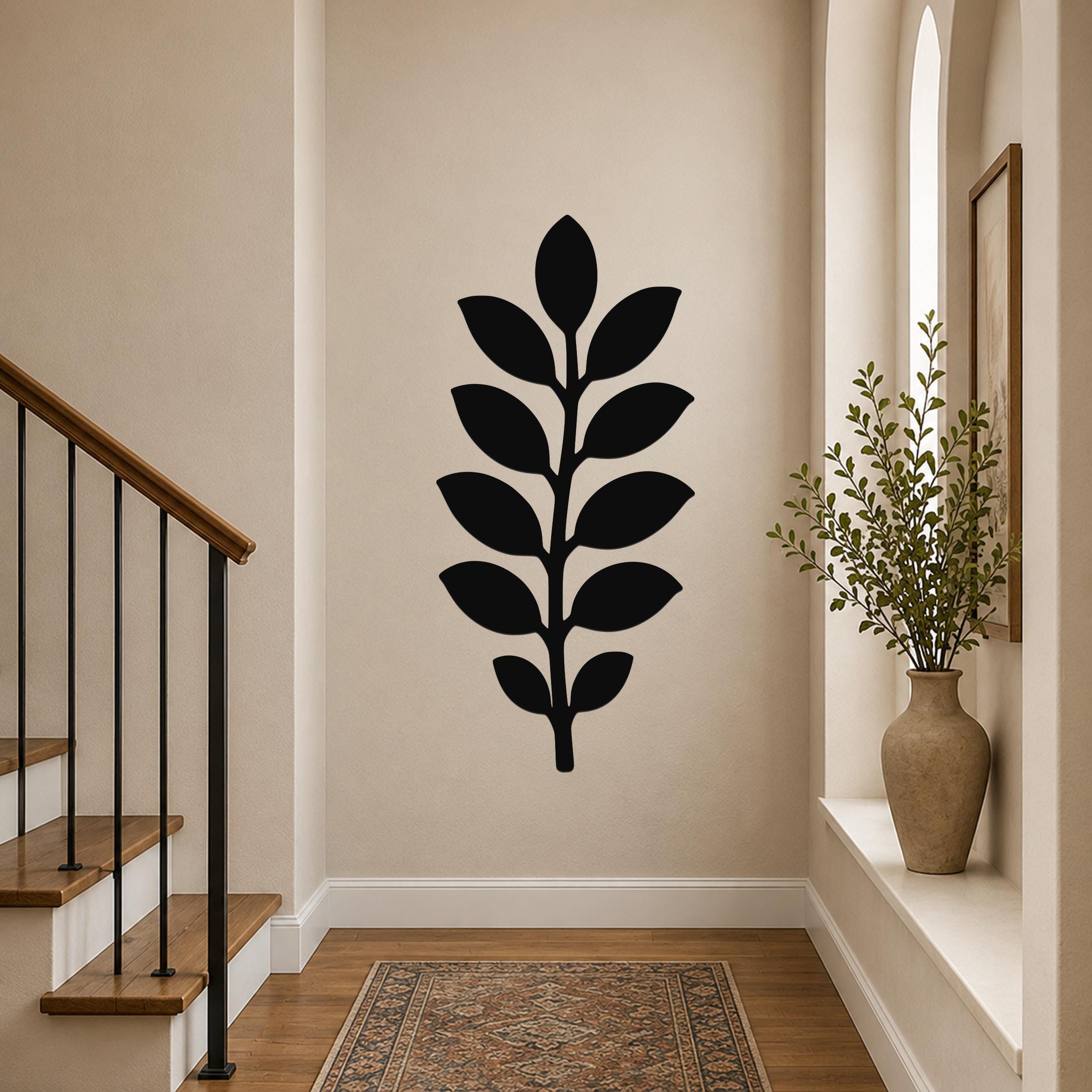 Rubber Plant Metal Wall Art Indoor Outdoor Sign Modern Wall Decor for Office