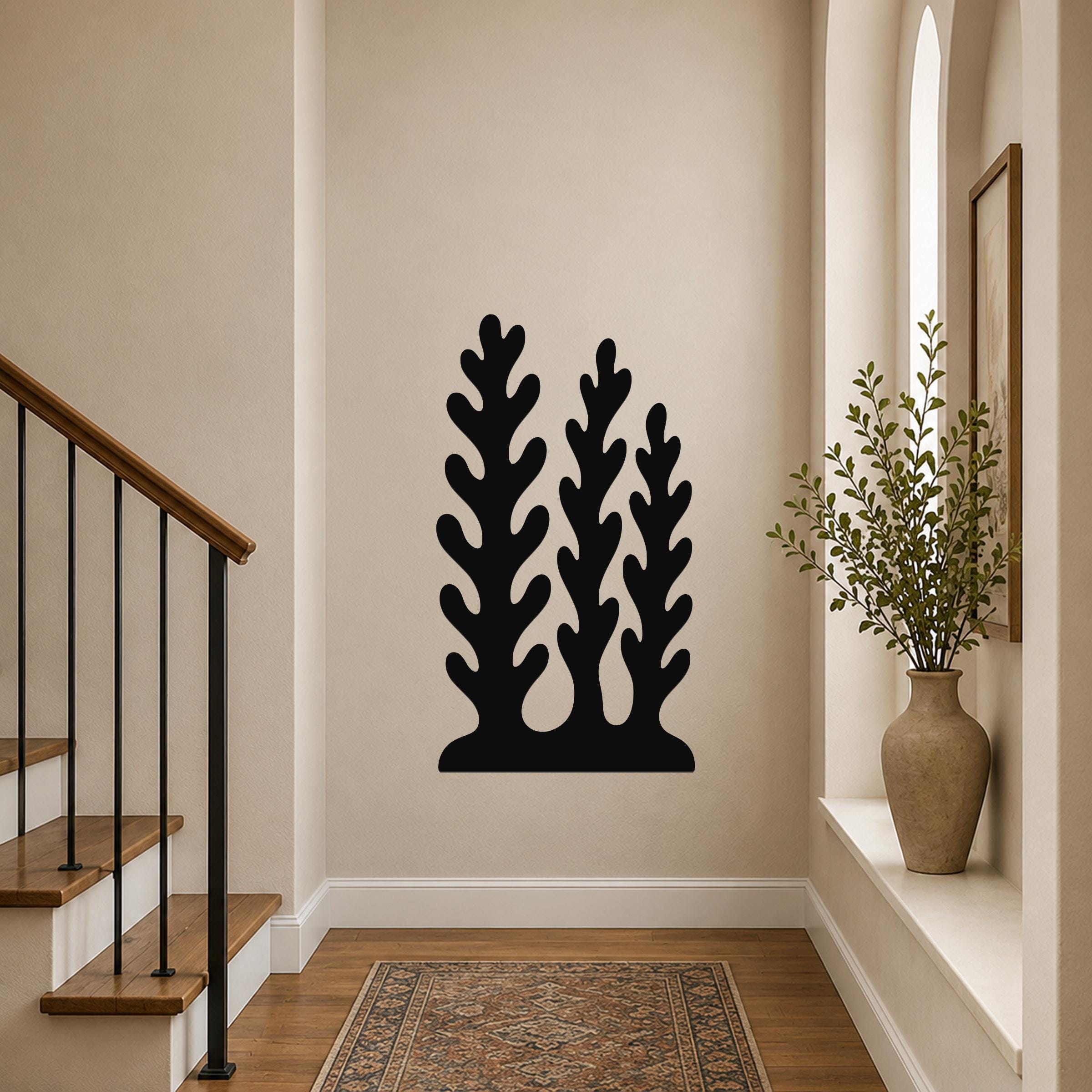 Kelp and Seaweed Metal Wall Art Indoor Outdoor Modern Sign for Patio Entryway Garden Wall