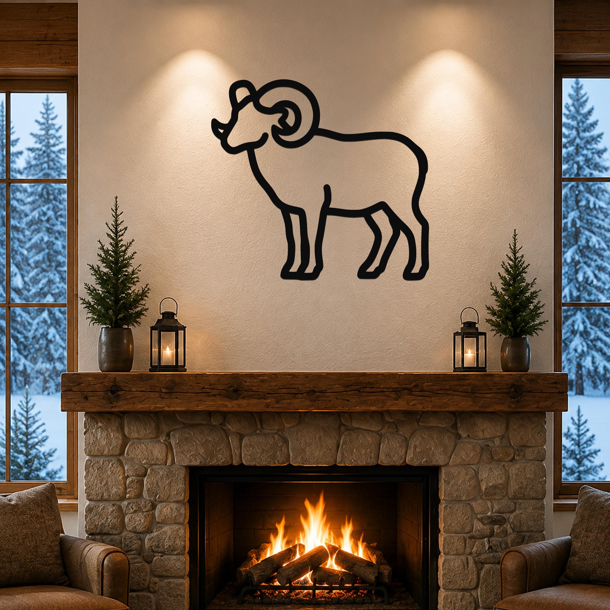 Bighorn Sheep Metal Bold Organic Sculpture: Weatherproof Steel Wildlife Art, Indoor Outdoor | Mountain Home Decor, Nature Inspired Gift
