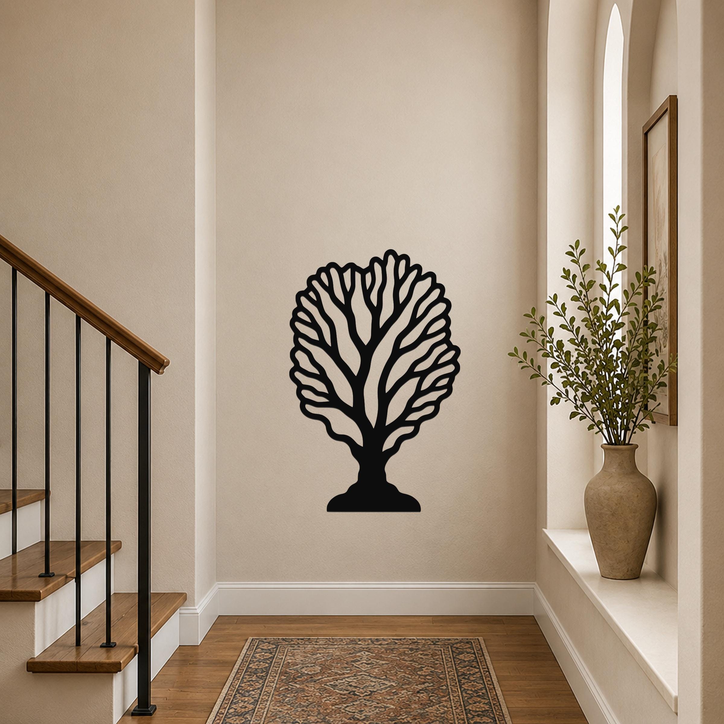 Fan Coral Metal Wall Art Indoor Outdoor Coastal Steel Sign for Living Room Patio