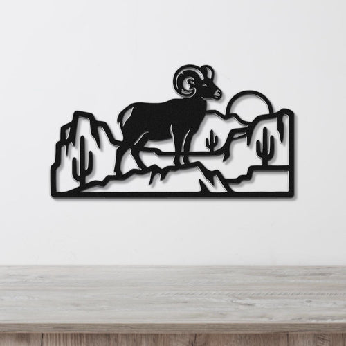Décoration murale métallique Mouton Bighorn d'Arizona