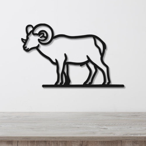 Décoration murale en métal Bighorn Sheep