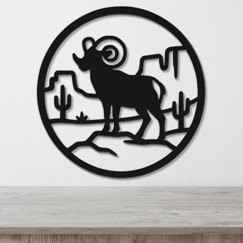 Art mural en métal : Mouflon d'Arizona