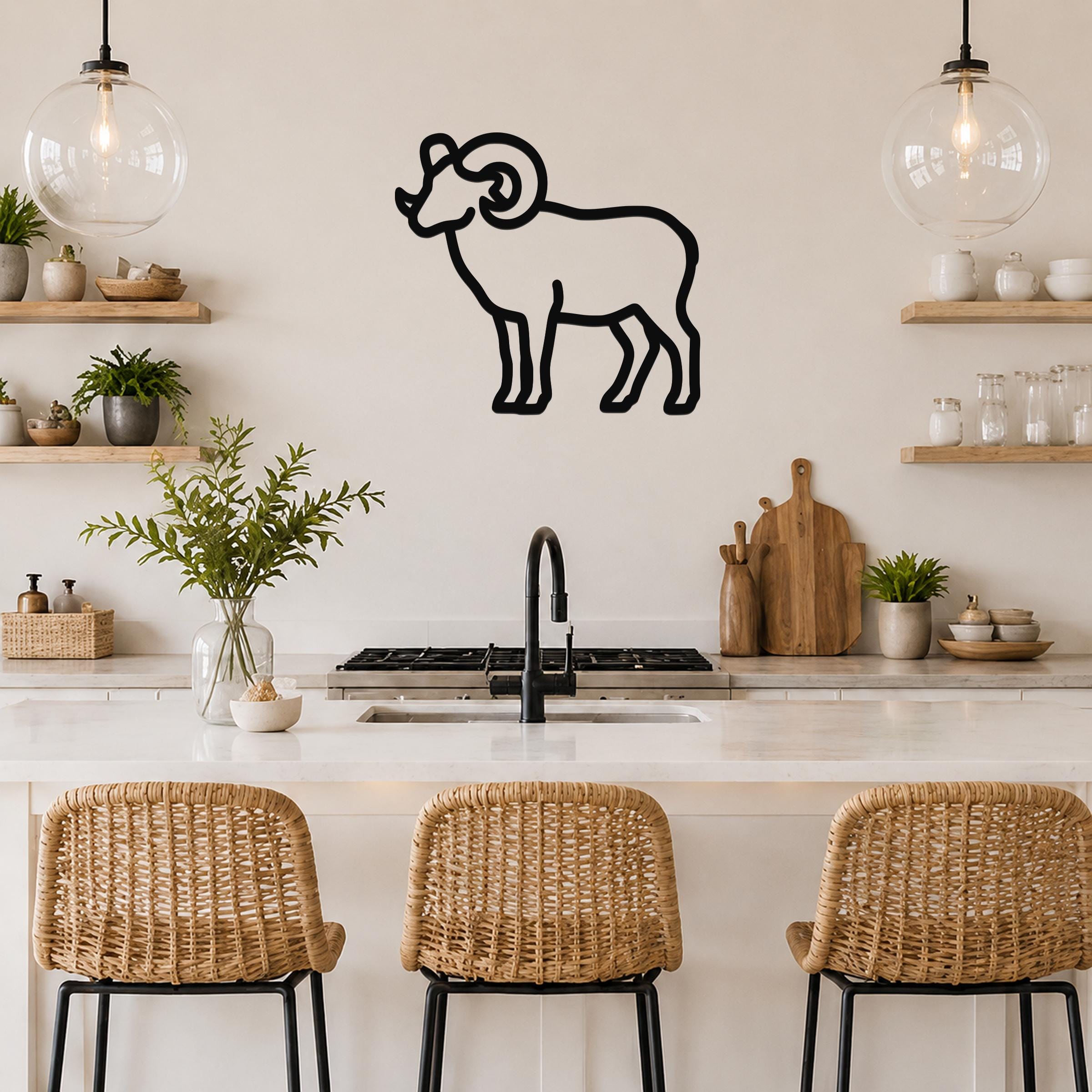 Bighorn Sheep Metal Bold Organic Sculpture: Weatherproof Steel Wildlife Art, Indoor Outdoor | Mountain Home Decor, Nature Inspired Gift