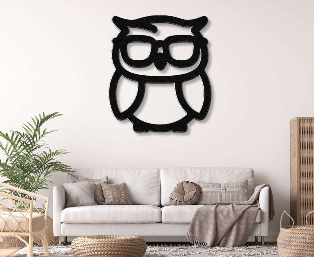 Nerdy Owl Metal Wall Art