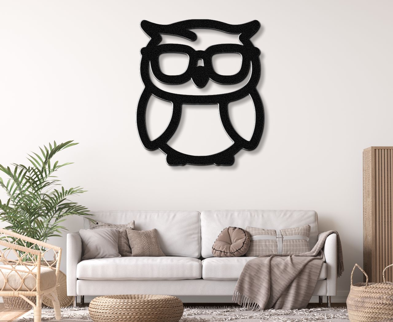 Nerdy Owl Metal Wall Art