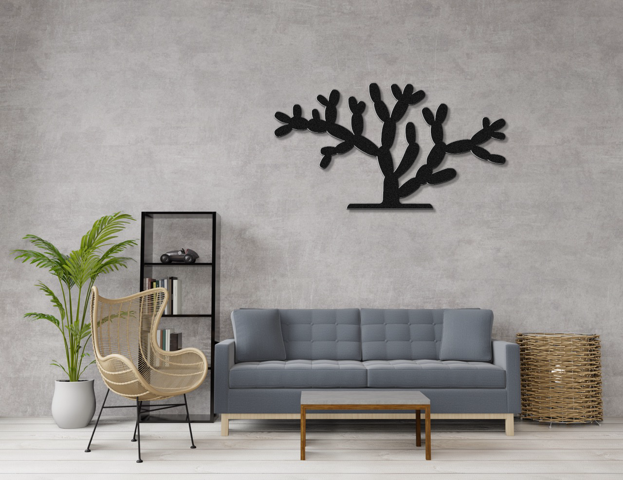Cholla Cactus Metal Wall Art