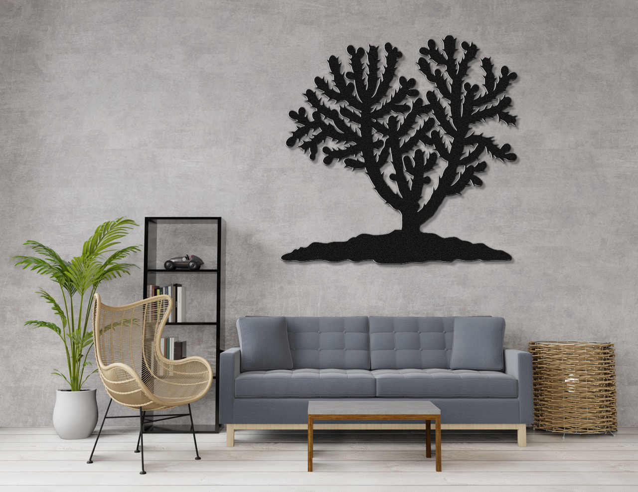 Cholla Cactus Metal Wall Art