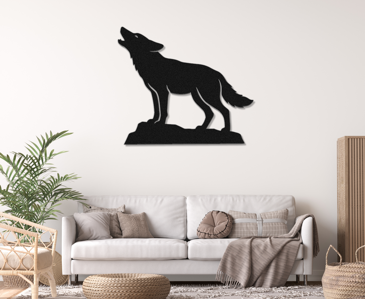 Howling Coyote Metal Wall Art