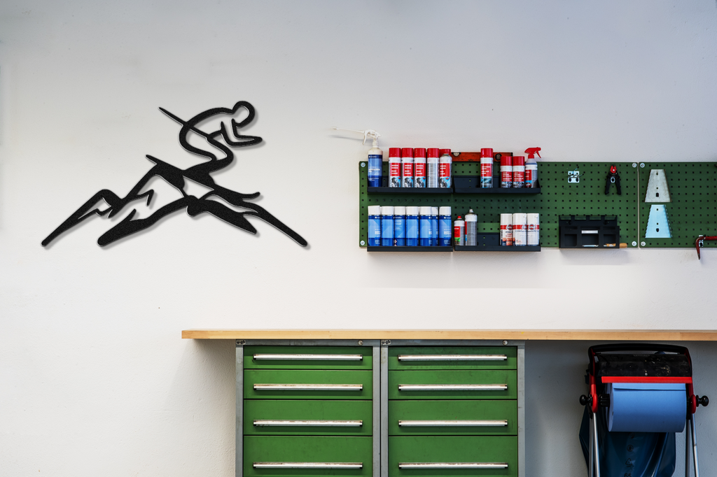 Skier and Mountain Metal Wall Art