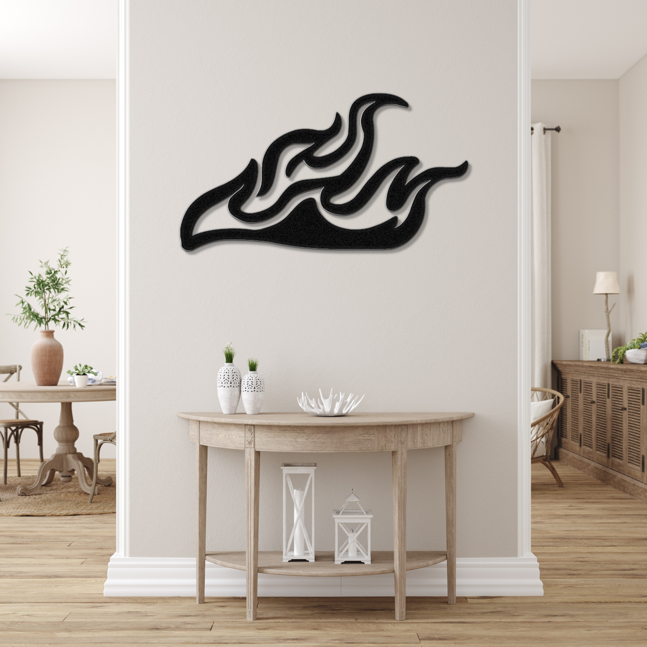 Abstract Fire Metal Wall Art