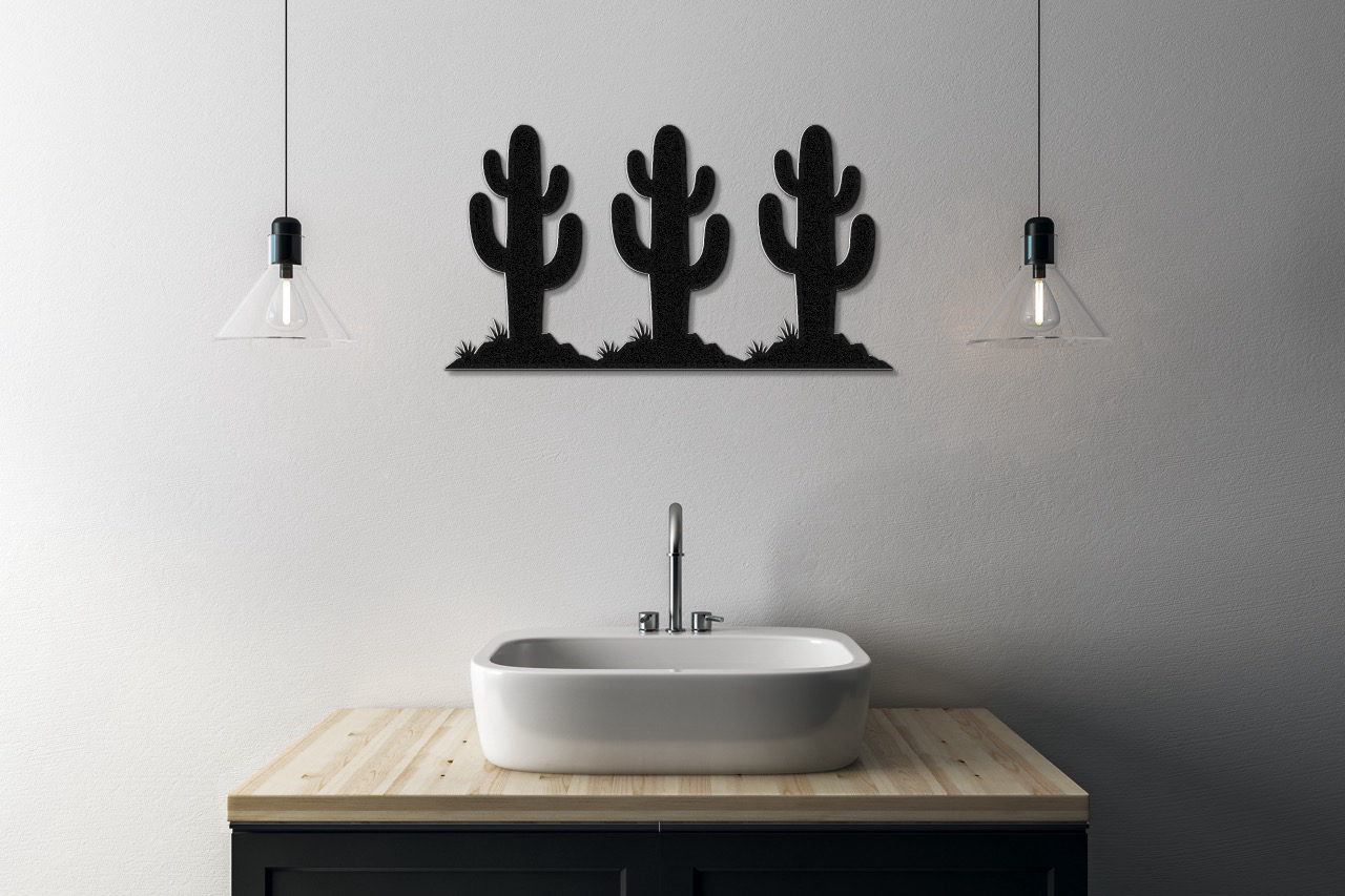 Saguaro Cactus Trio Metal Wall Art