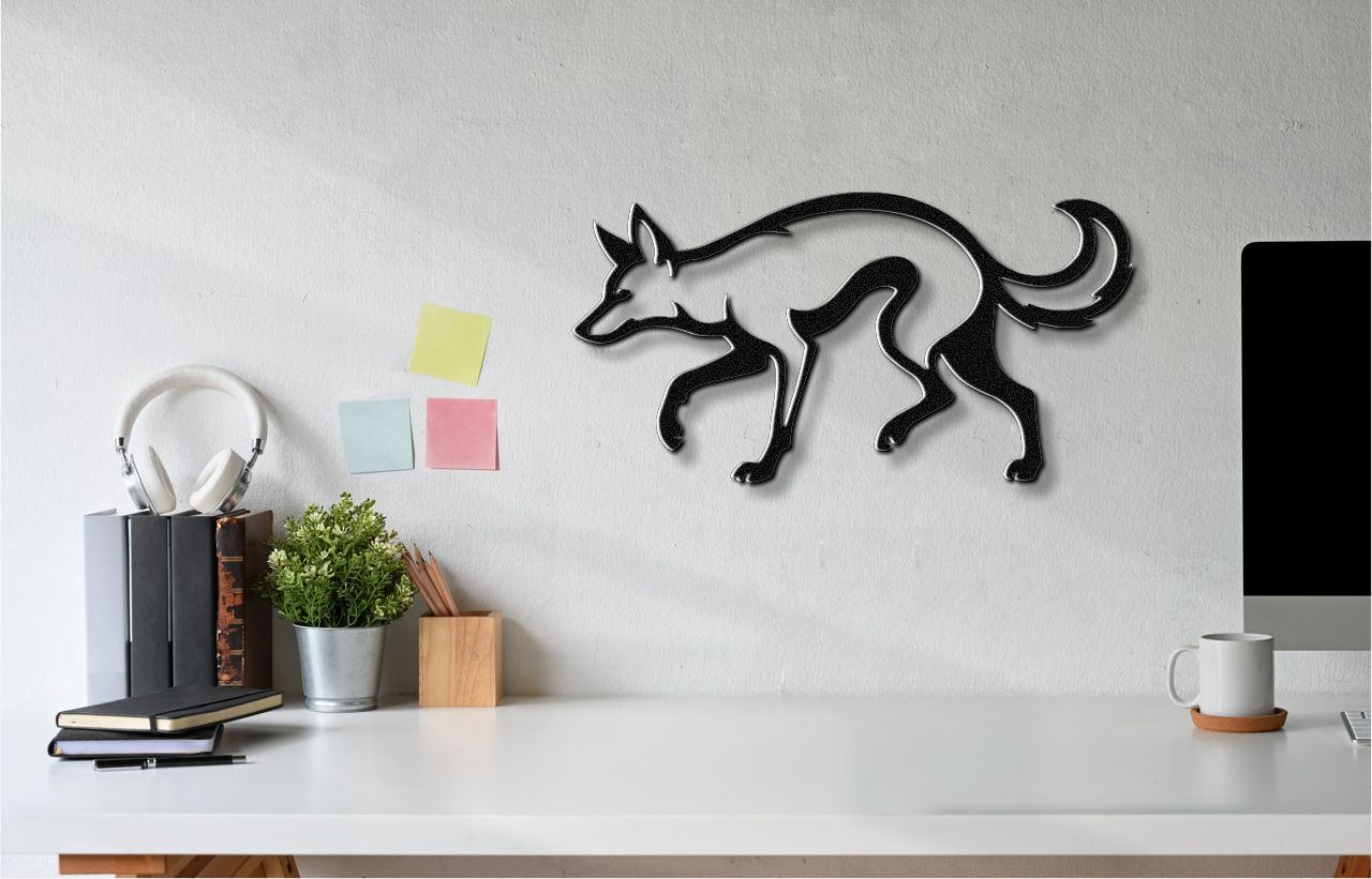 Sneaky Coyote Metal Wall Art