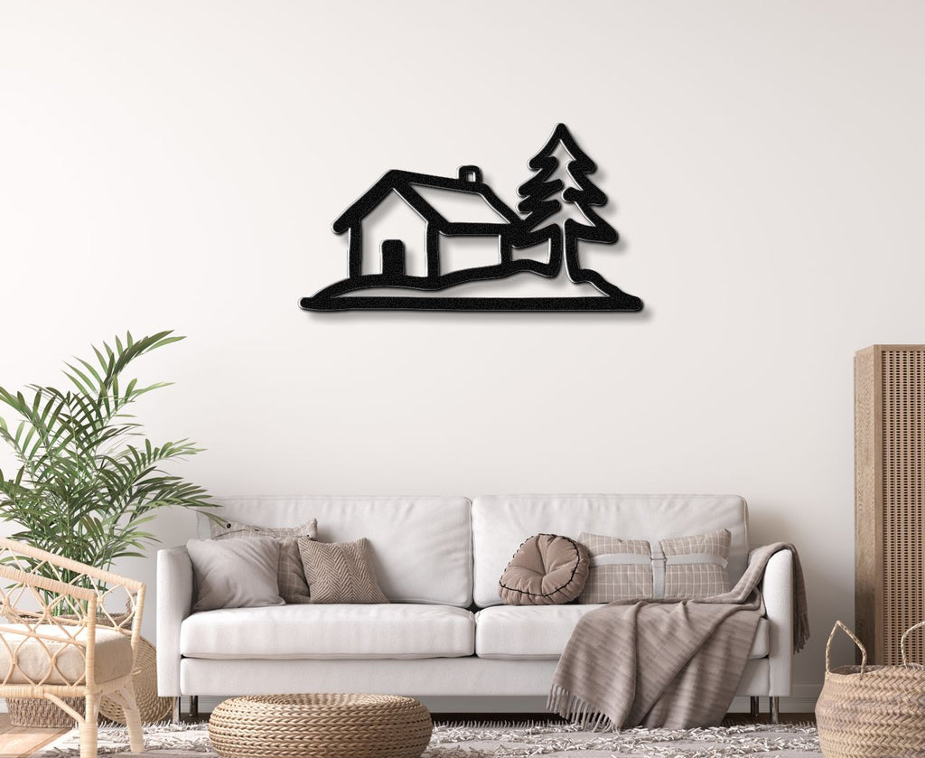 Mountain Cabin Metal Wall Art