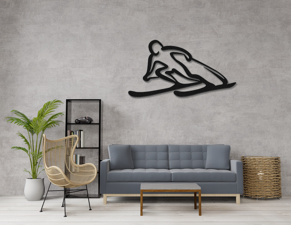 Skiing Metal Wall Art