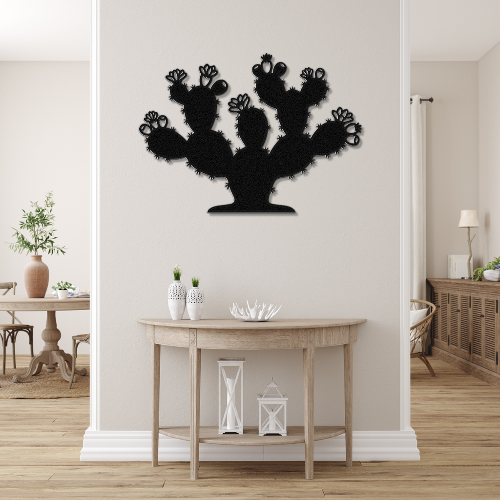 Prickly Pear Cactus Metal Wall Art