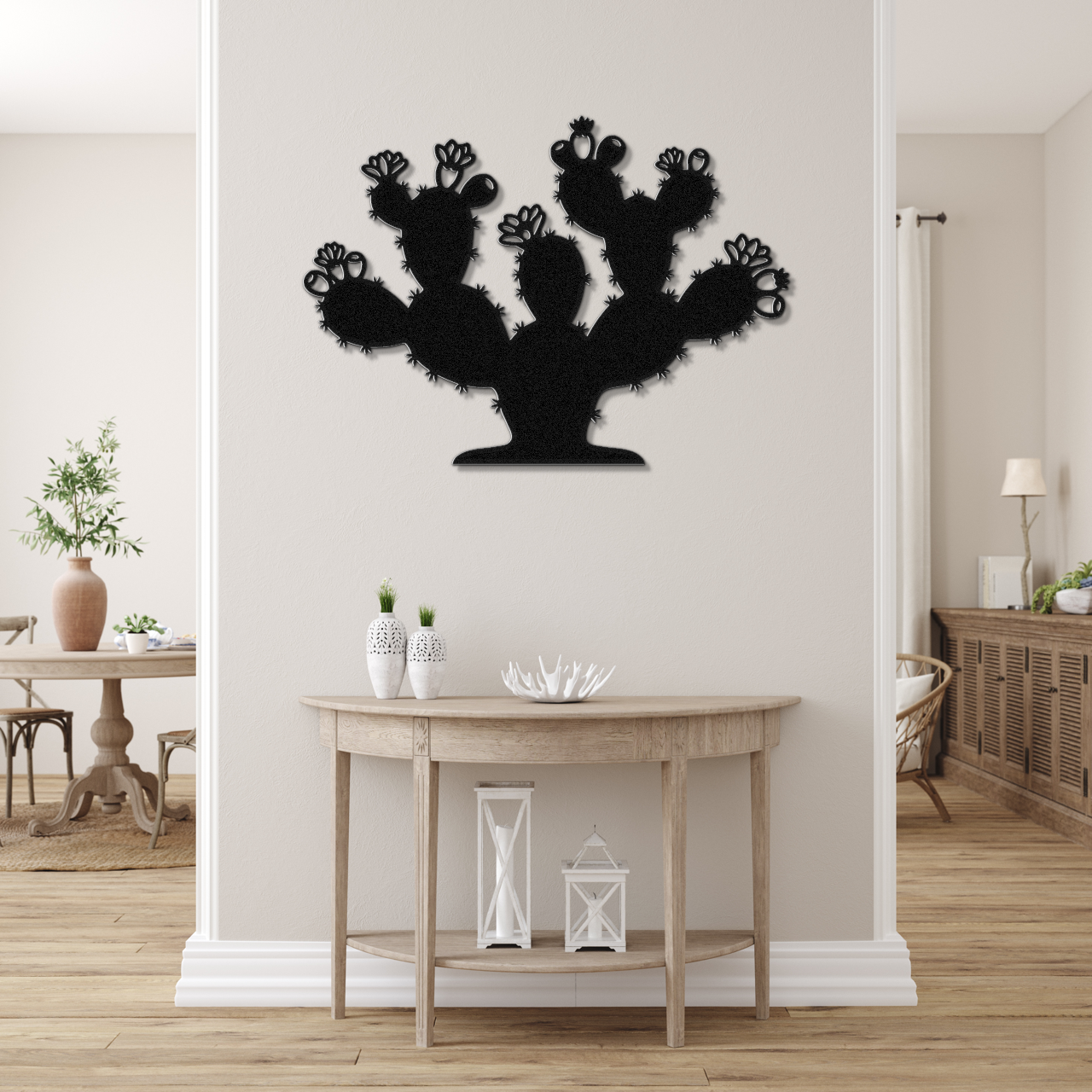 Prickly Pear Cactus Metal Wall Art