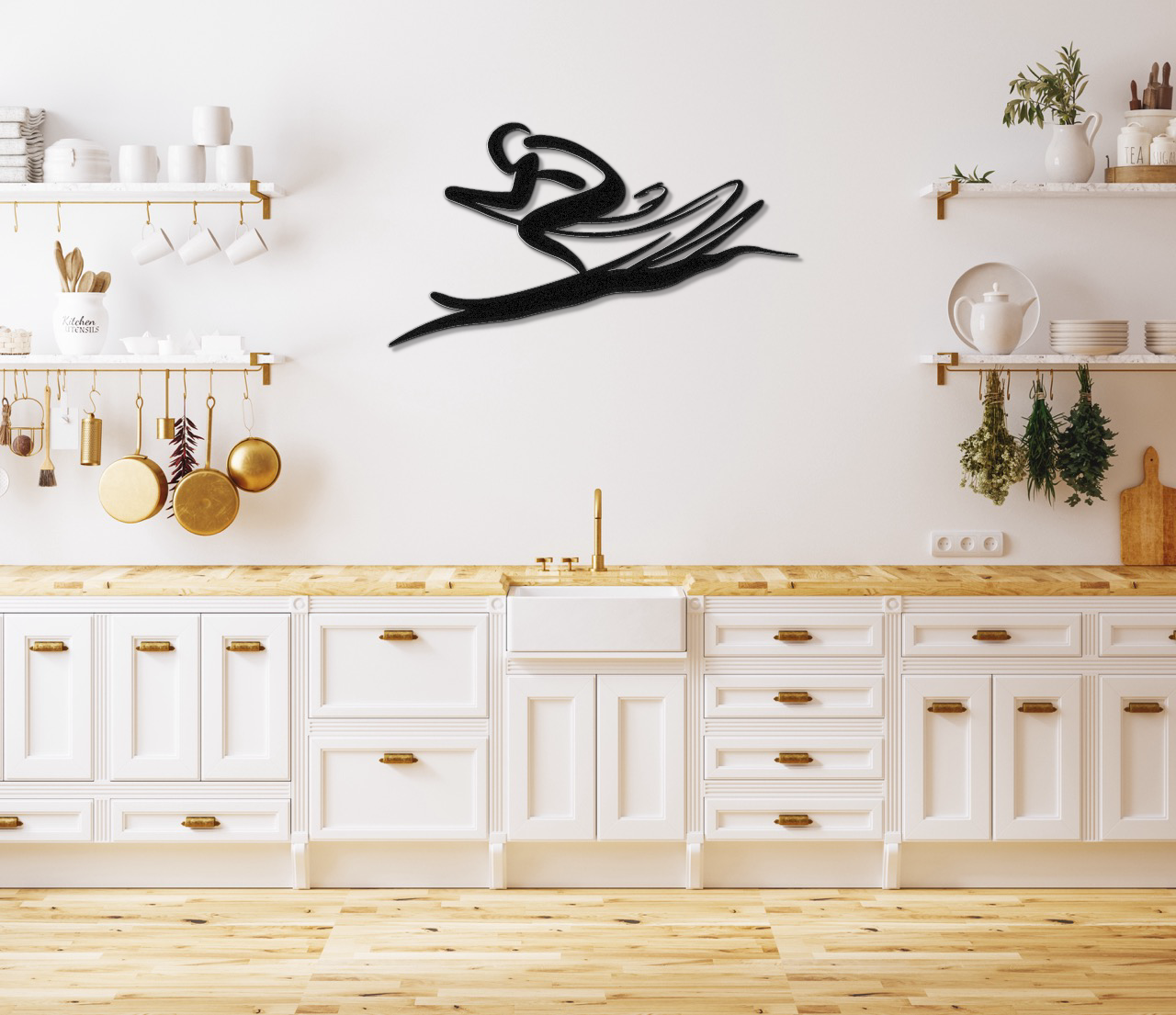 Skiing Metal Wall Art