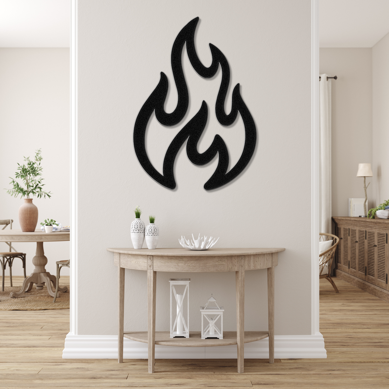 Abstract Fire Metal Wall Art