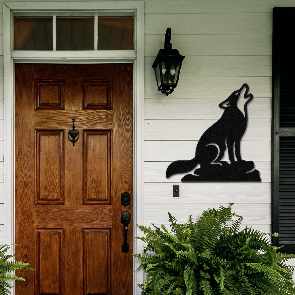 Howling Coyote Metal Wall Art