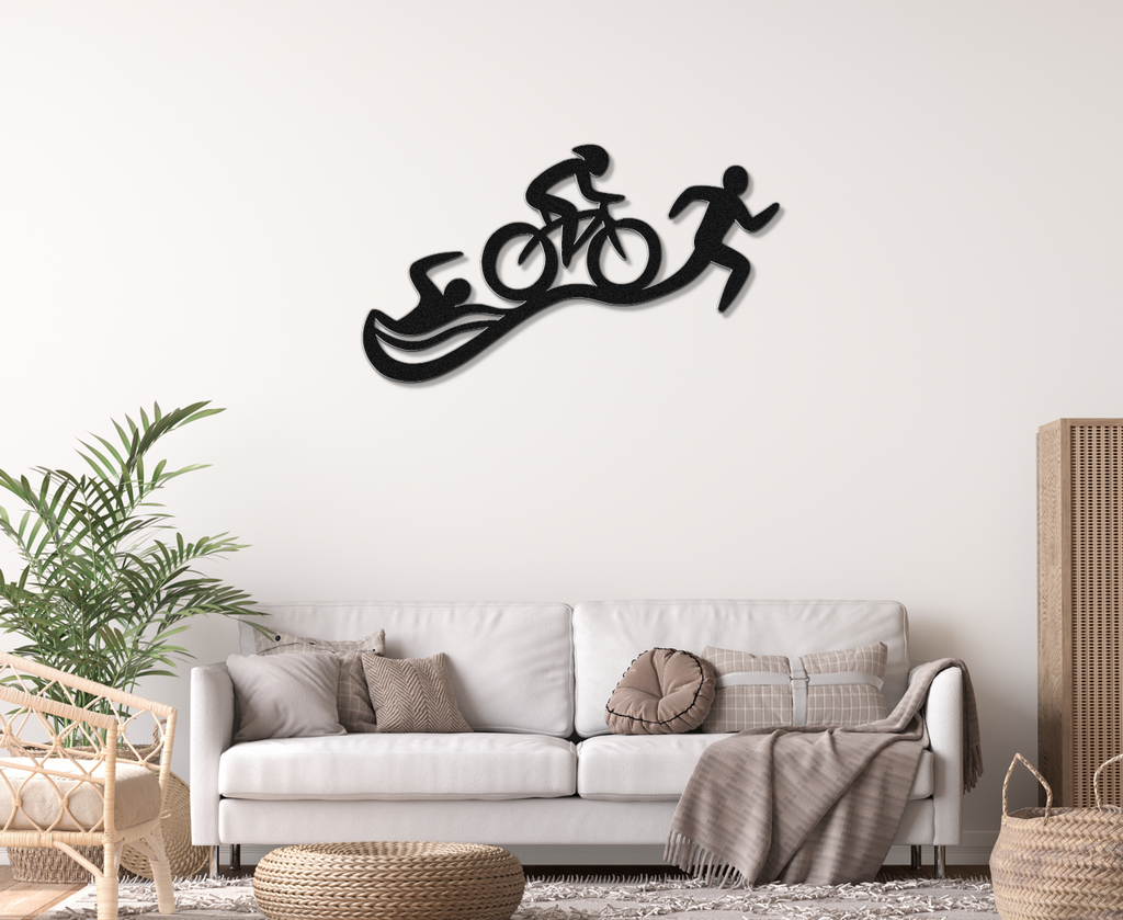 Triathlon Metal Wall Art