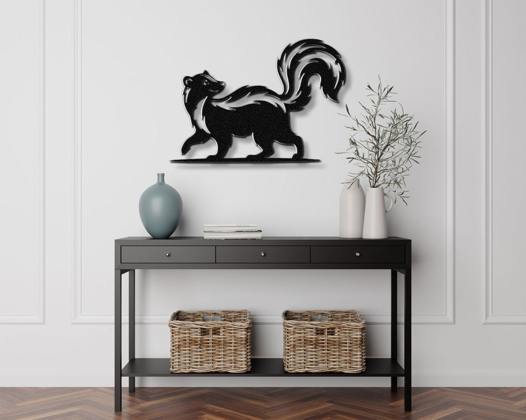 Sneaky Skunk Metal Wall Art