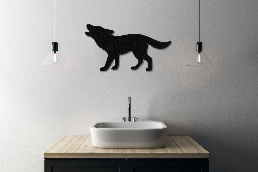 Howling Coyote Metal Wall Art